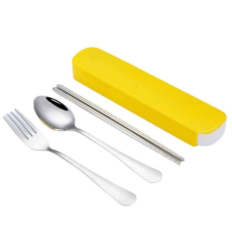 Tableware Set Stainless Steel Knife and Forks Spoon Portable Tableware Three-Piece Outdoor Gift Box One-Piece Tableware Four-Piece Set