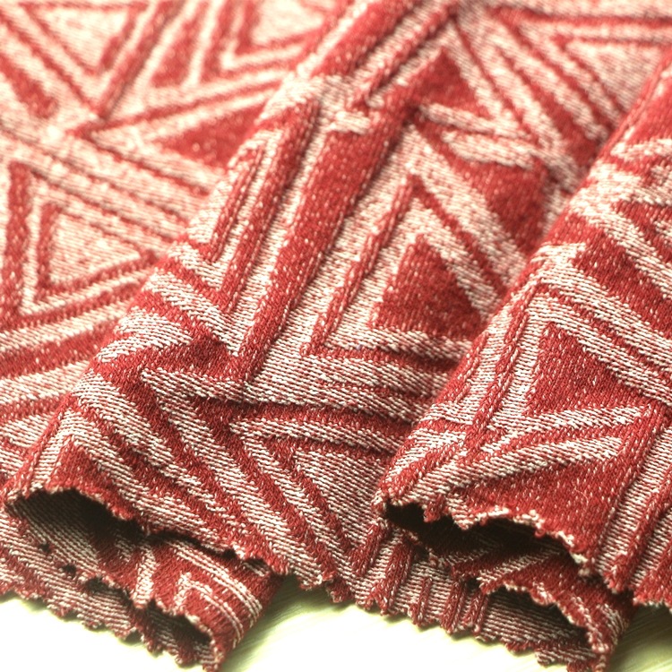 提花移圈单面汗布服装面料针织纬编涤棉氨纶三角形移圈提花单面布