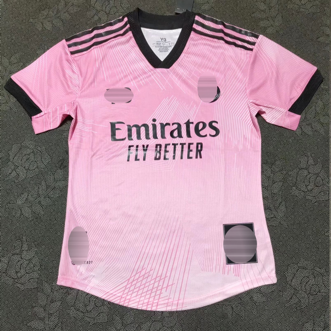 皇家马德里22-23皇马球员版120周年y-3联名款粉色足球衣泰版单件