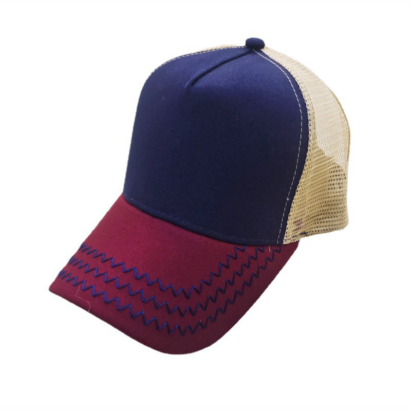 Summer Mesh Hat Light Panel Stitching Baseball Cap Men and Women Outdoor Mesh Breathable Sun Hat Mesh Five Pieces Peaked Cap