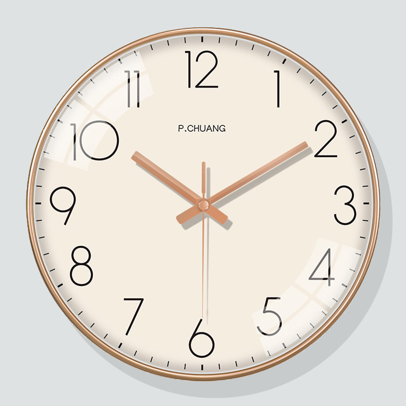 简约纯色现代轻奢创意挂钟客厅时钟挂墙家用高端教室专用电波钟表