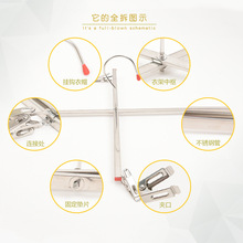 HI8R批发不锈钢四夹裤架家用十字裤夹8夹折叠衣架晒牛仔裤架4夹衣