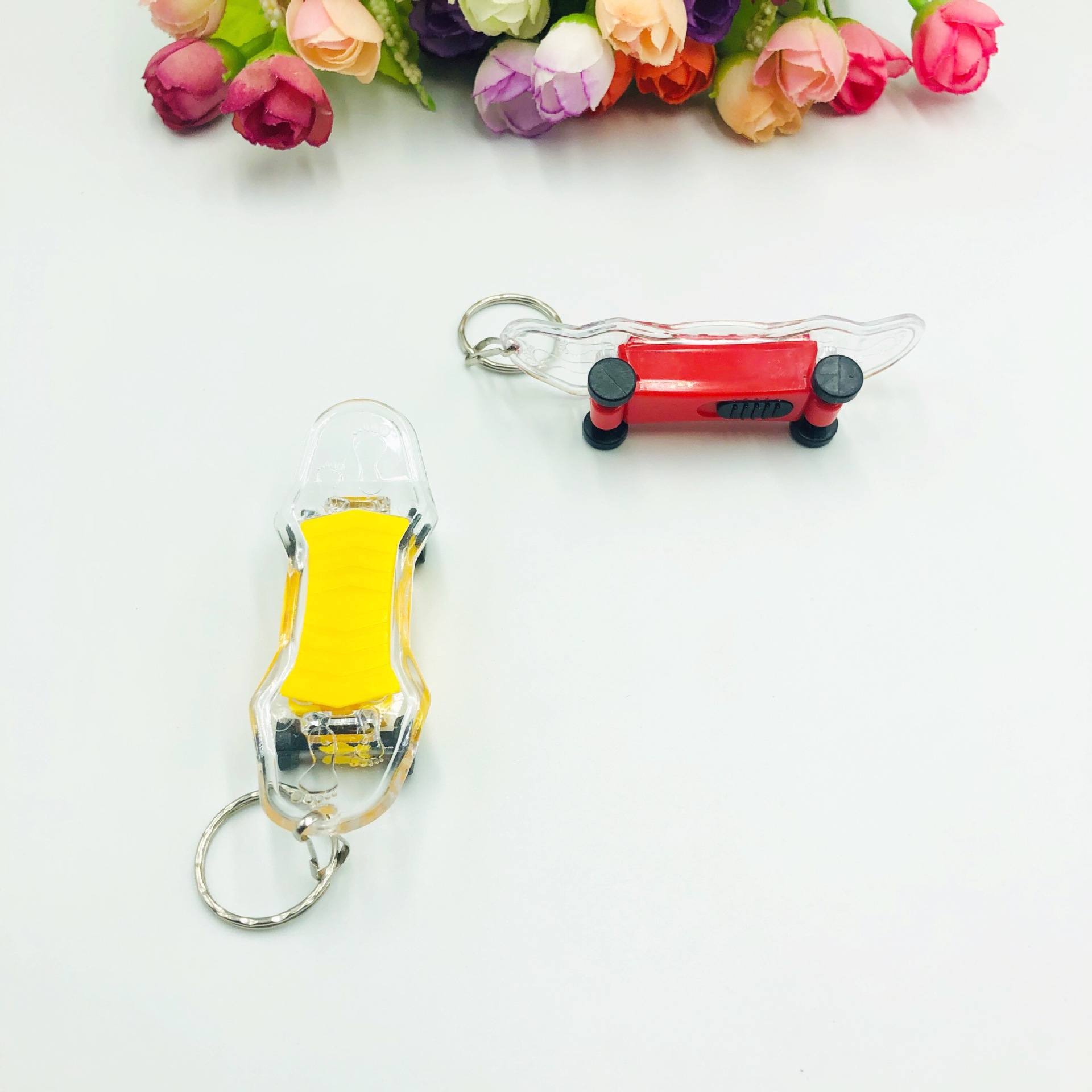 Luminous Scooter Keychain Pendant Led Keychain Children's Luminous Toy Creative Gift Printable Logo