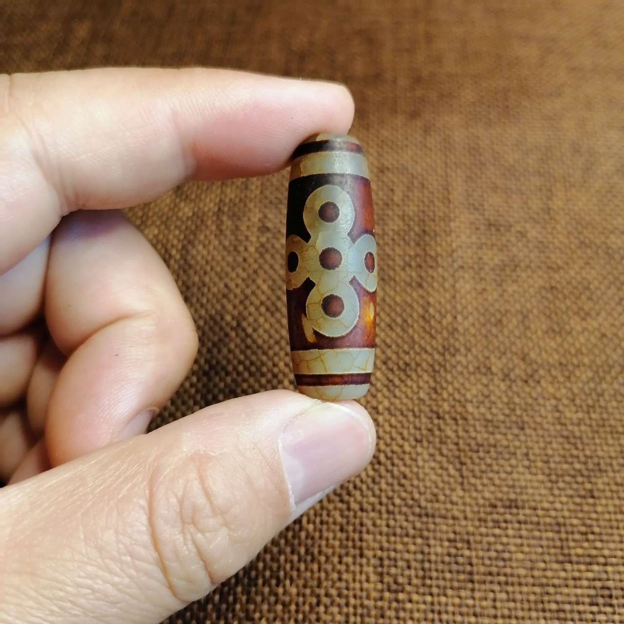 藏传五眼闪电风化老天珠项链手链吊坠配饰民族风玛瑙天珠挂件古玩