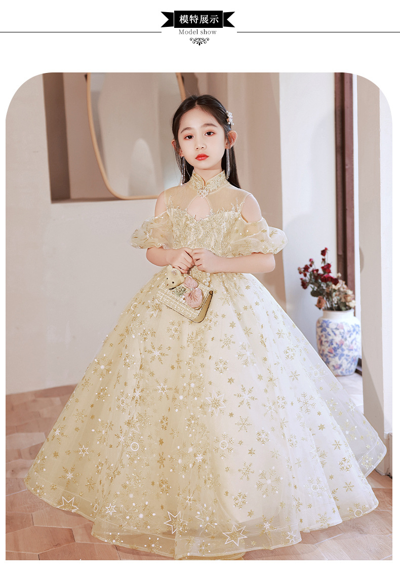 女童礼服花童公主裙六一新款儿童主持人钢琴演出服小女孩蓬蓬纱春