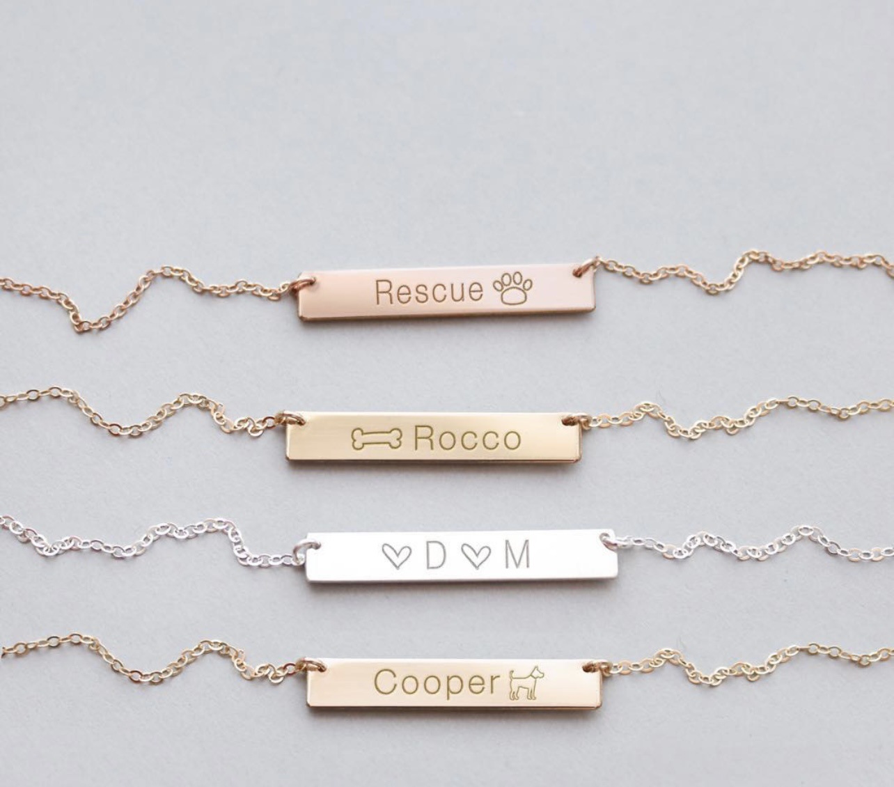 现货35mm stainless steel blank bar necklace 不锈钢条条项链