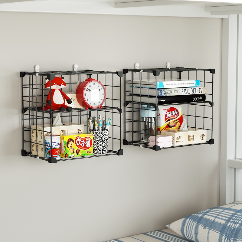 铁艺床头架置物架窄宿舍简易房间床头架杂物架子浴室收纳墙上挂篮