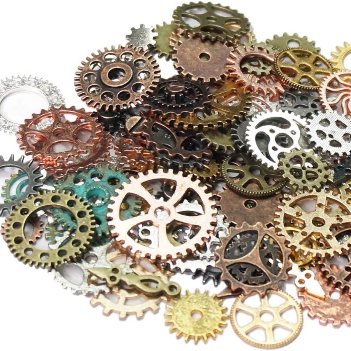 Factory Direct Supply Alloy Gear Diy Ornament Accessories Vintage Steampunk Gear Mixed 8 Colors 100 G/bag