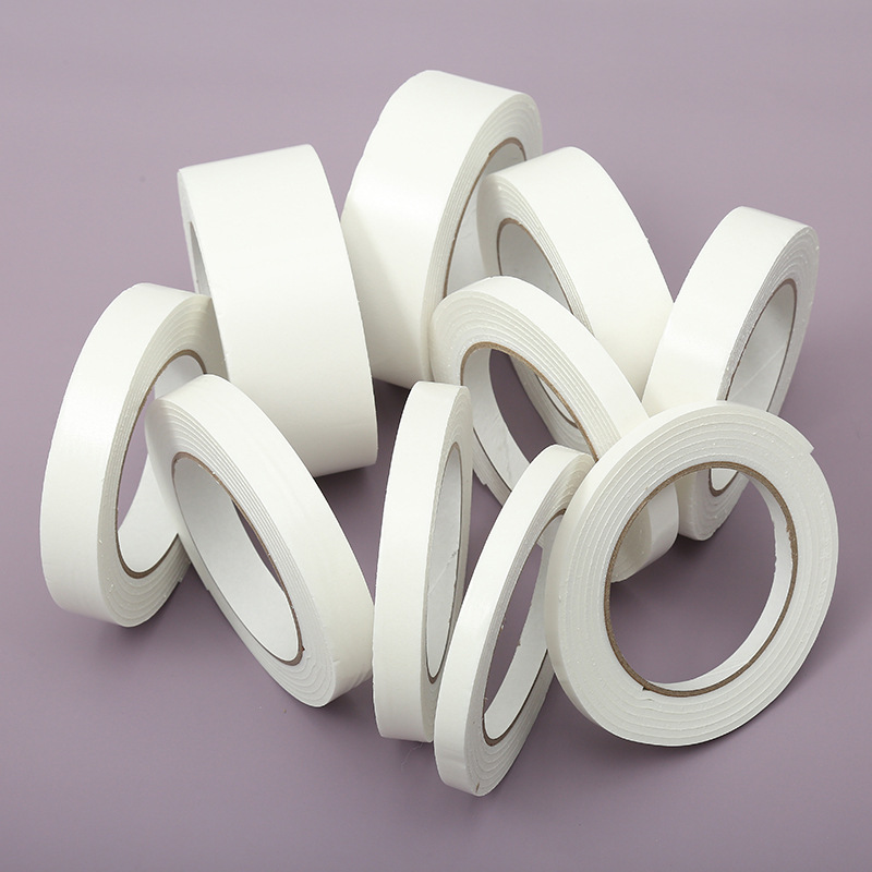 新款泡沫双面胶高粘强力海绵胶白色加厚泡沫无痕隐形双面胶带批发