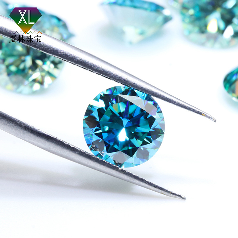 梧州彩色莫桑石批发 蓝色绿色黄色红色香槟色裸石 1/2/3克拉-阿里巴巴