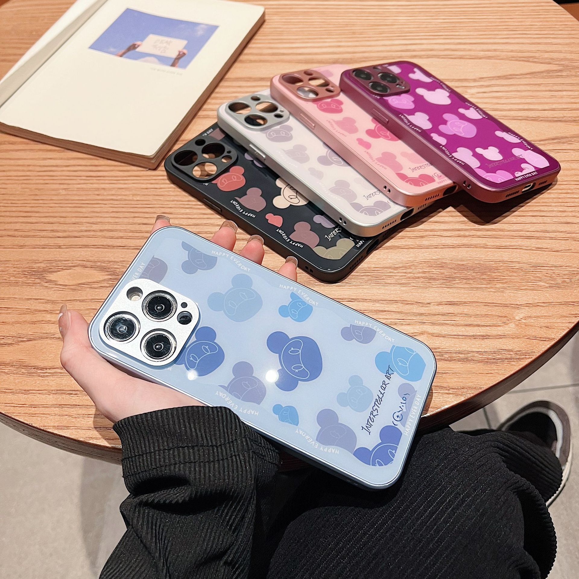 小熊适用vivox60/y55s/s12/s10金属漆玻璃oppofindx6/a8手机壳a32