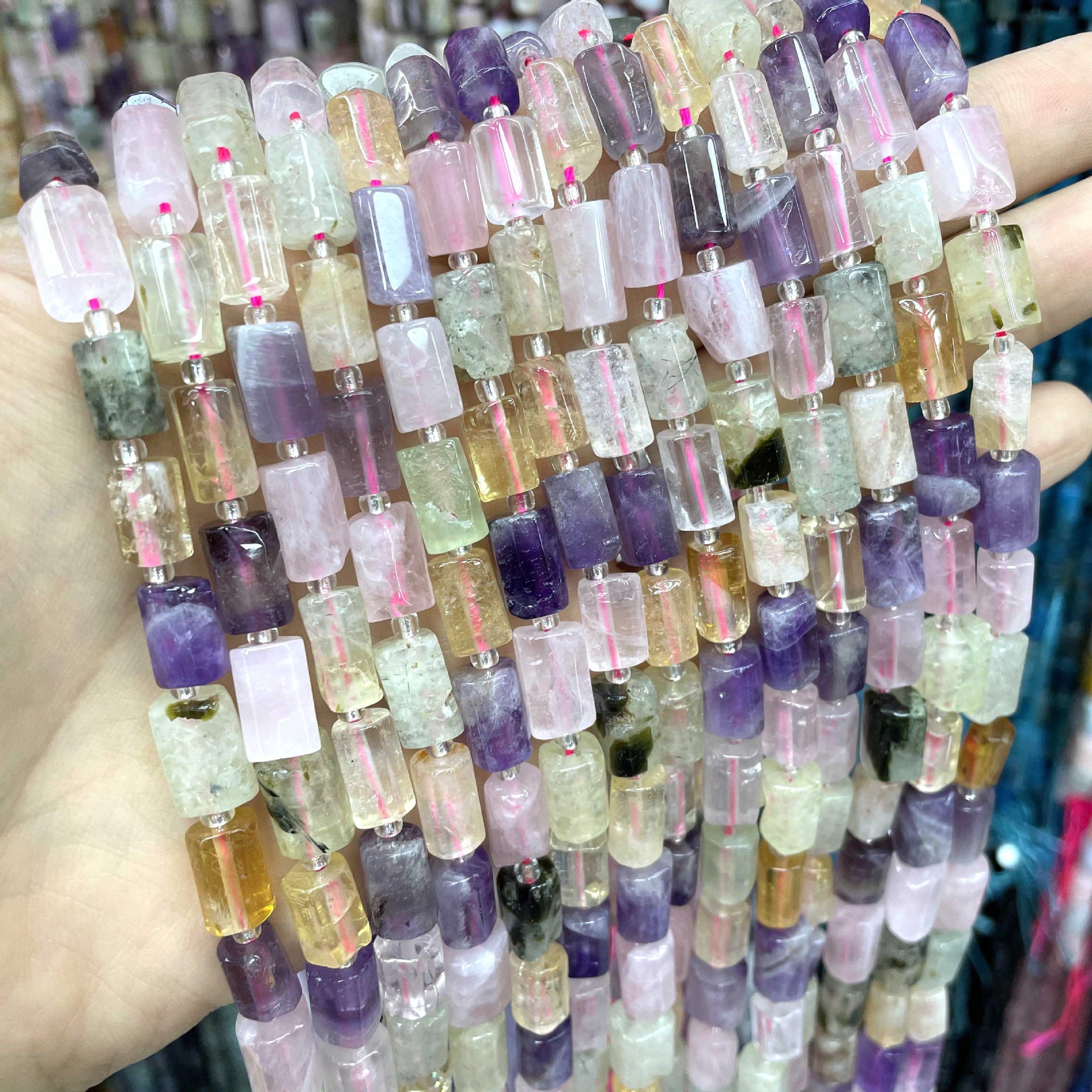 水晶散珠 彩色圆柱形串珠diy珠子饰品配件散珠批发 厂家直供