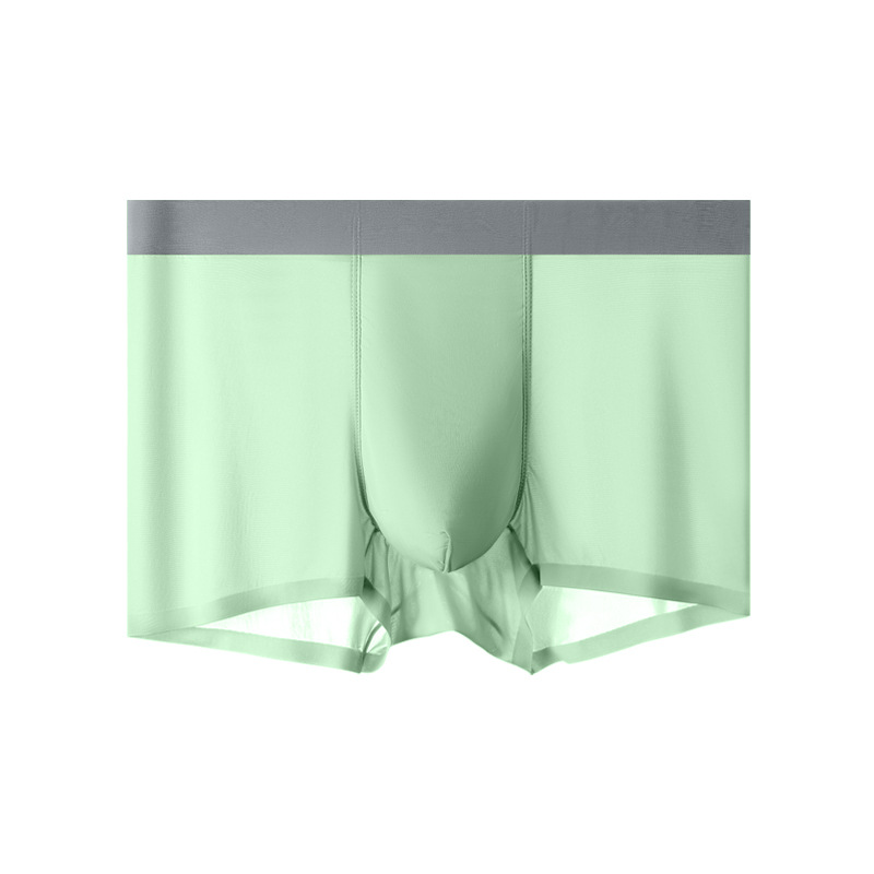 Ultra-Thin Ice Silk Nylon Seamless Underwear Men's Solid Color Boxers Loose Soft Pants One-Piece Ice Silk Men's Underwear