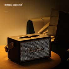 幻达复古蓝牙音箱店铺轻奢皮便携桌面重低音炮家用低音炮无线音响