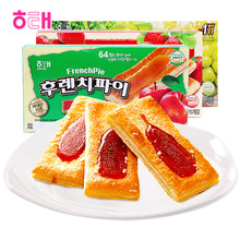 海太草莓苹果酱派192g韩国进口千层酥饼干分享零食办公室休闲小吃