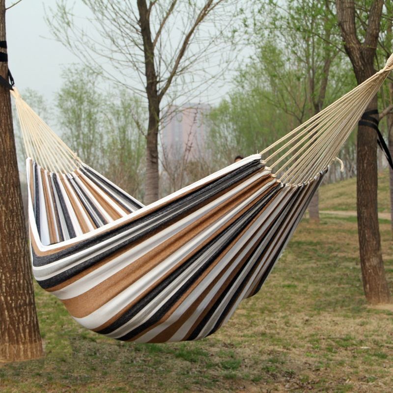 Outdoor Leisure Hammock Parachute Cloth Canvas Thickened Single Double Travel Travel Anti-Flip Cradle Swing