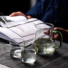 月牙公道杯滤网一体简易玻璃泡茶杯日式茶杯加厚玻璃杯耐高温防爆