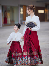 古装儿童汉服秋冬款蝴蝶亲子马面裙套装2023母女古风唐装拜年服