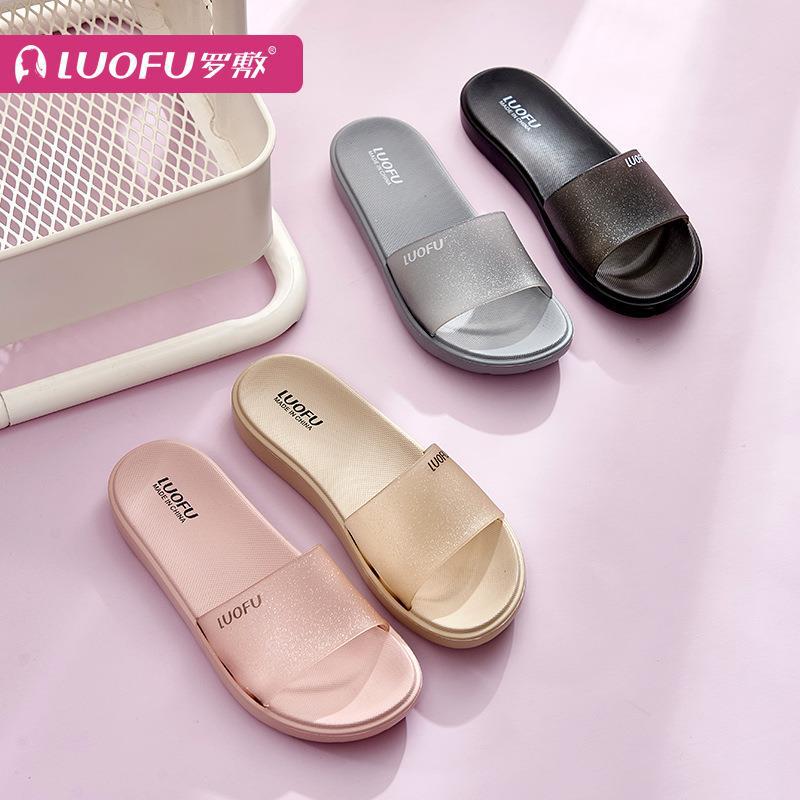 luofu luofu new style slippers bathroom bath non-slip soft bottom inside and outside wear sandals female home bath non-slip slippers