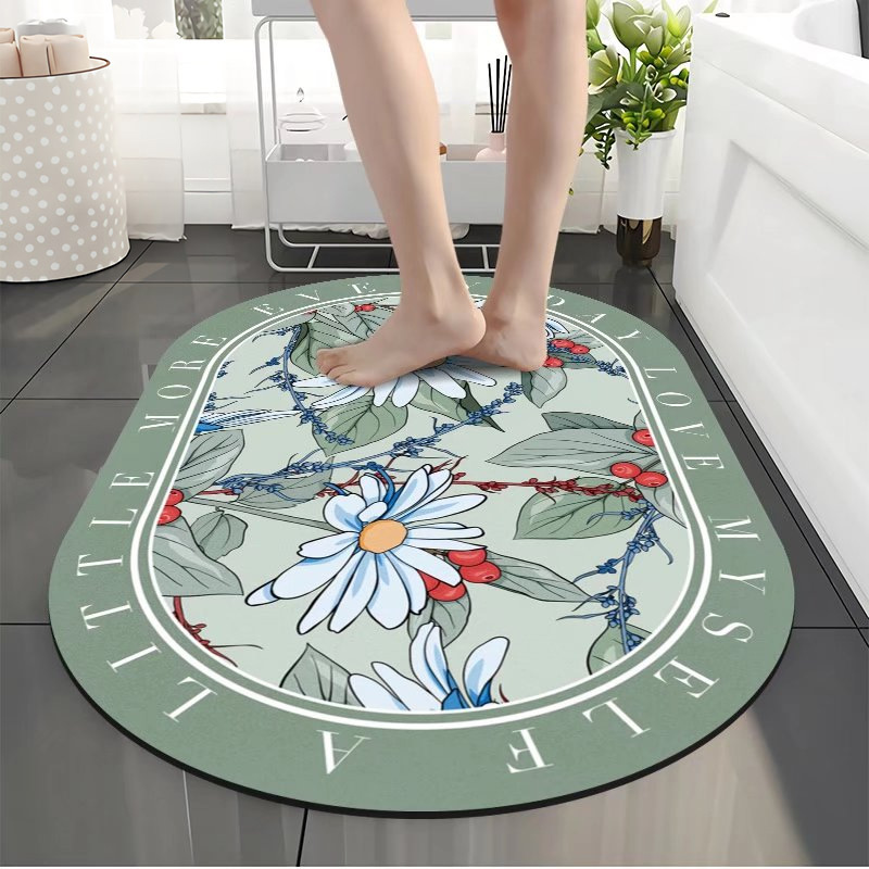 Household Pastoral Diatom Ooze Floor Mat Bathroom Entrance Entrance Hydrophilic Pad Bathroom Mat Quick-Drying Toilet Door Mat