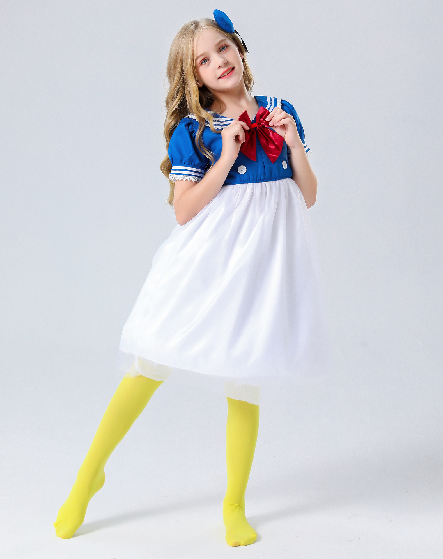 儿童唐老鸭女可爱鸭子cos水手服海军风鸭子卡通动漫角色扮演裙装