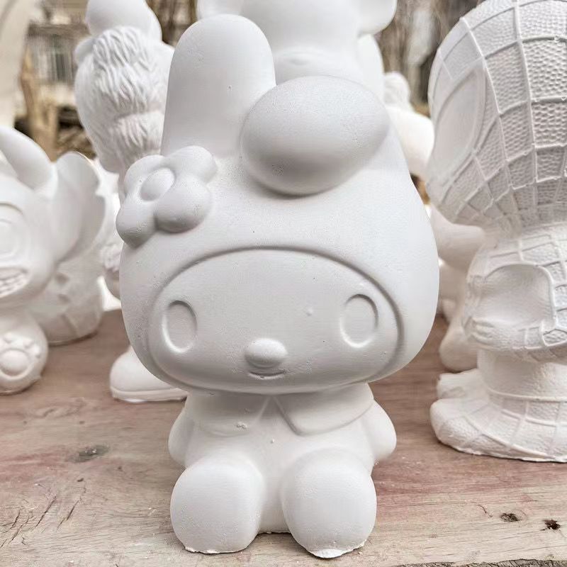 Children's Plaster Doll White Blank Cartoon Diy Painting Activity Graffiti Night Market Stall Coin Bank Internet-Famous Toys