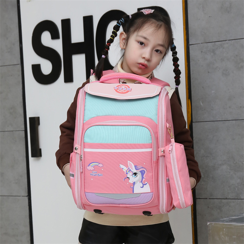 Primary School Student Schoolbag Girl and Boy Large Capacity Cartoon Dinosaur Unicorn 2023 Children Backpack Wholesale Cross-Border