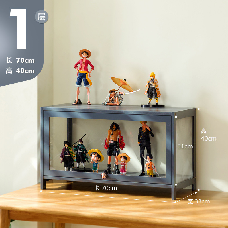 Hand-Made Display Cabinet Imitation Glass Transparent and Dustproof Showcase Lego Toy Acrylic Storage Box Bookcase Shelf