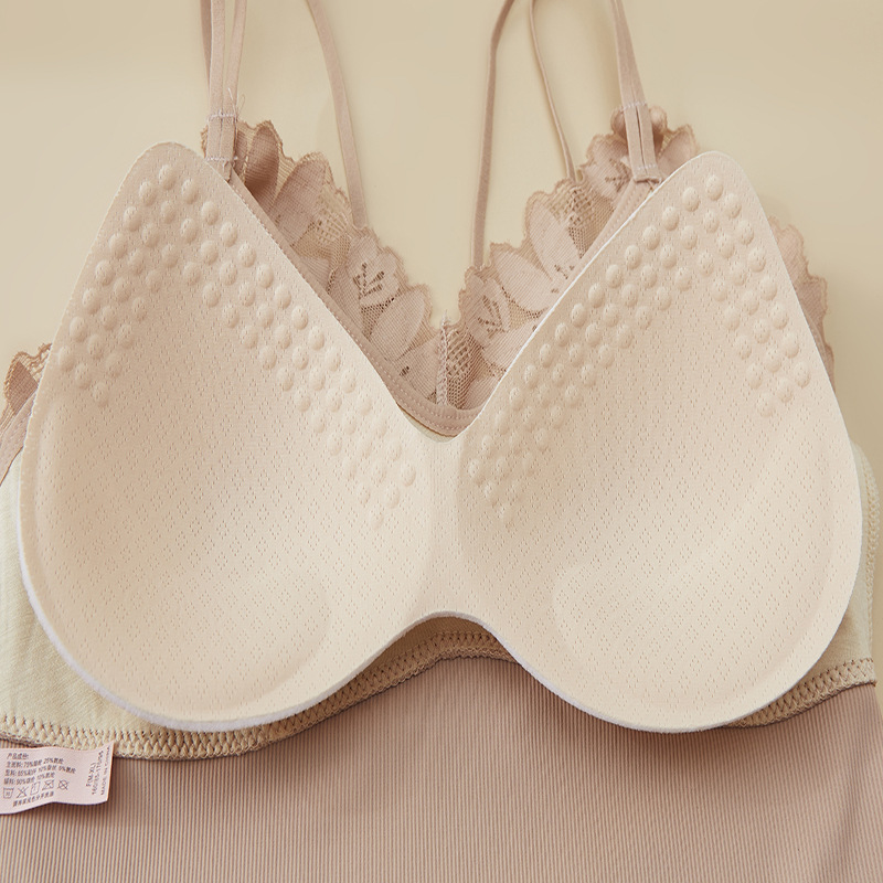 新款冰丝无钢圈美背内衣女蕾丝裹胸内搭聚拢透气性感抹胸式文胸