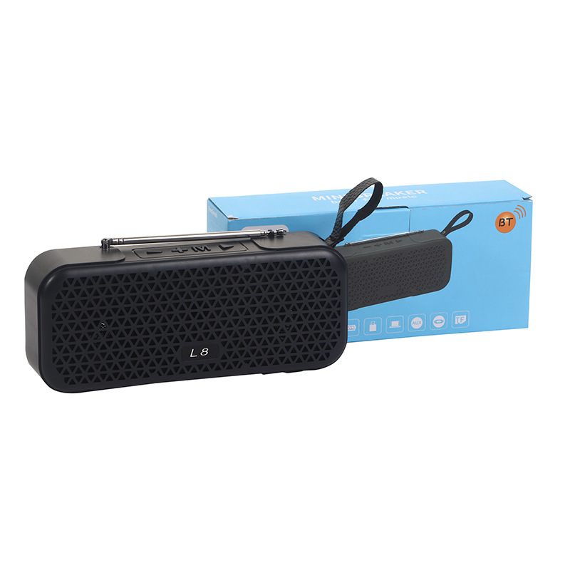 Simple Black Outdoor Portable Portable Bluetooth Audio Full Band Wireless Retro Player Large Volume Speaker