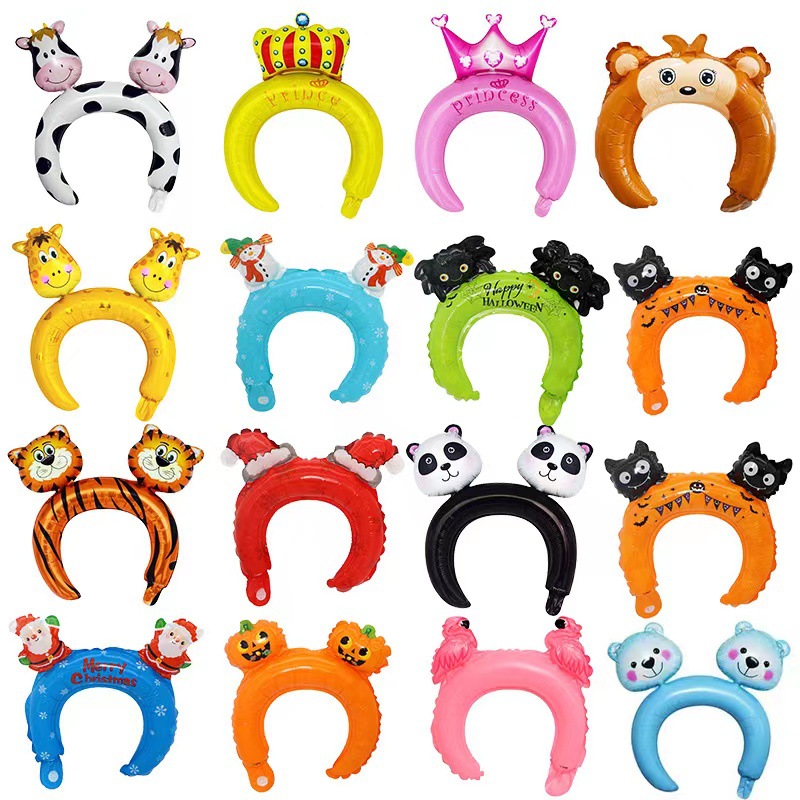 Holiday Season Cartoon Aluminum Film Headband Balloon Rabbit Annual Party Series Unicorn Monster Decorative Hair Bands Cross-Border