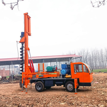 建筑工地用小型打桩机 全新地基打桩机 轮式长螺旋打桩设备