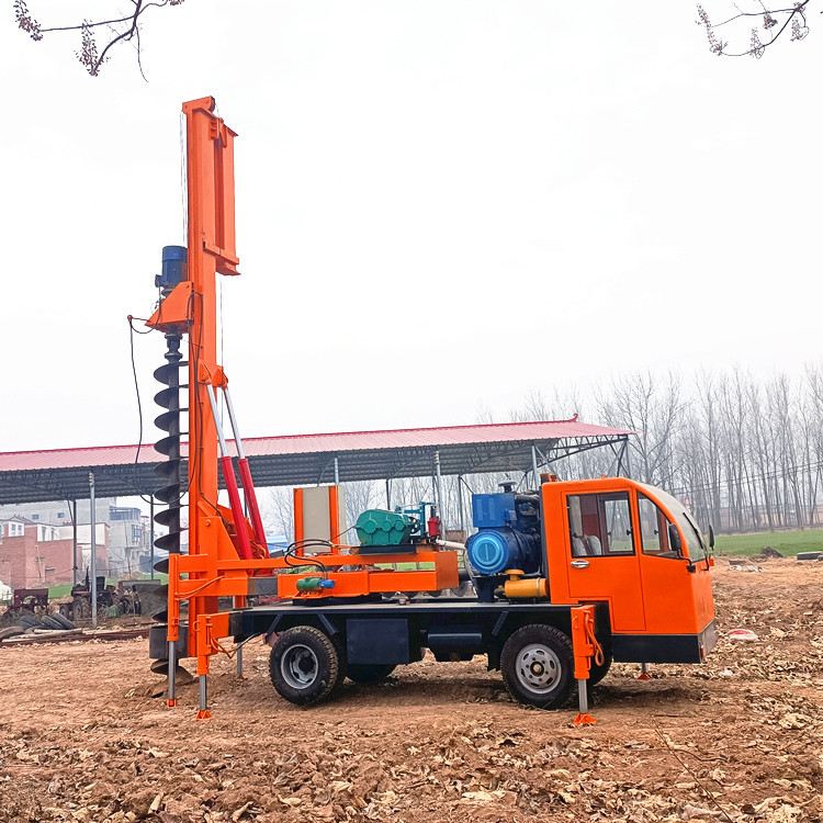 轮式建筑地基打桩车 民用长螺旋地基打桩机 6米建筑地基打桩车