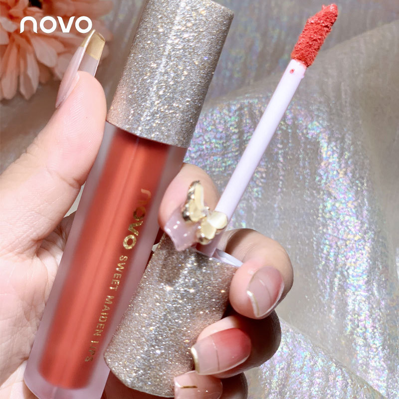 Novo5351 a Touch of Color Love Mist Velvet Air Lip Lacquer Waterproof Colorfast No Stain on Cup Soft Matte Texture