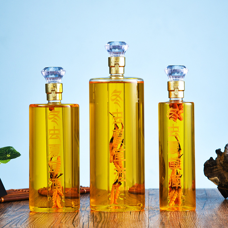 酒瓶13斤酒瓶盒装人参酒瓶礼盒装装斤泡酒礼盒斤冬虫夏草泡酒冬虫