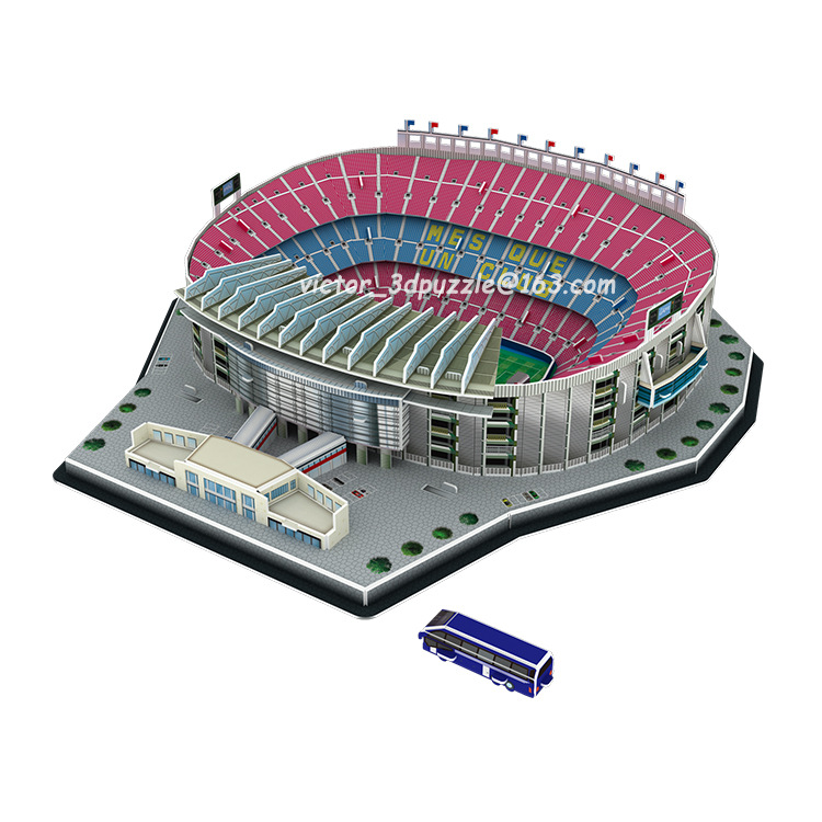 足球场模型梅西诺坎普皇马3d立体拼图玩具建筑体育场亚马逊世界杯