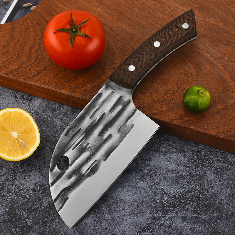 捶纹锻打高碳钢宰鱼刀专业开背片生鱼斩鸡鹅鸭排骨切宰削剥剁鱼刀