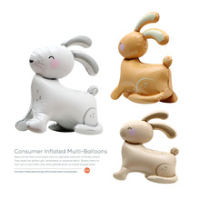 橱窗装饰派对布置道具玩具汽球4D立体站立小兔子卡通动物铝膜气球