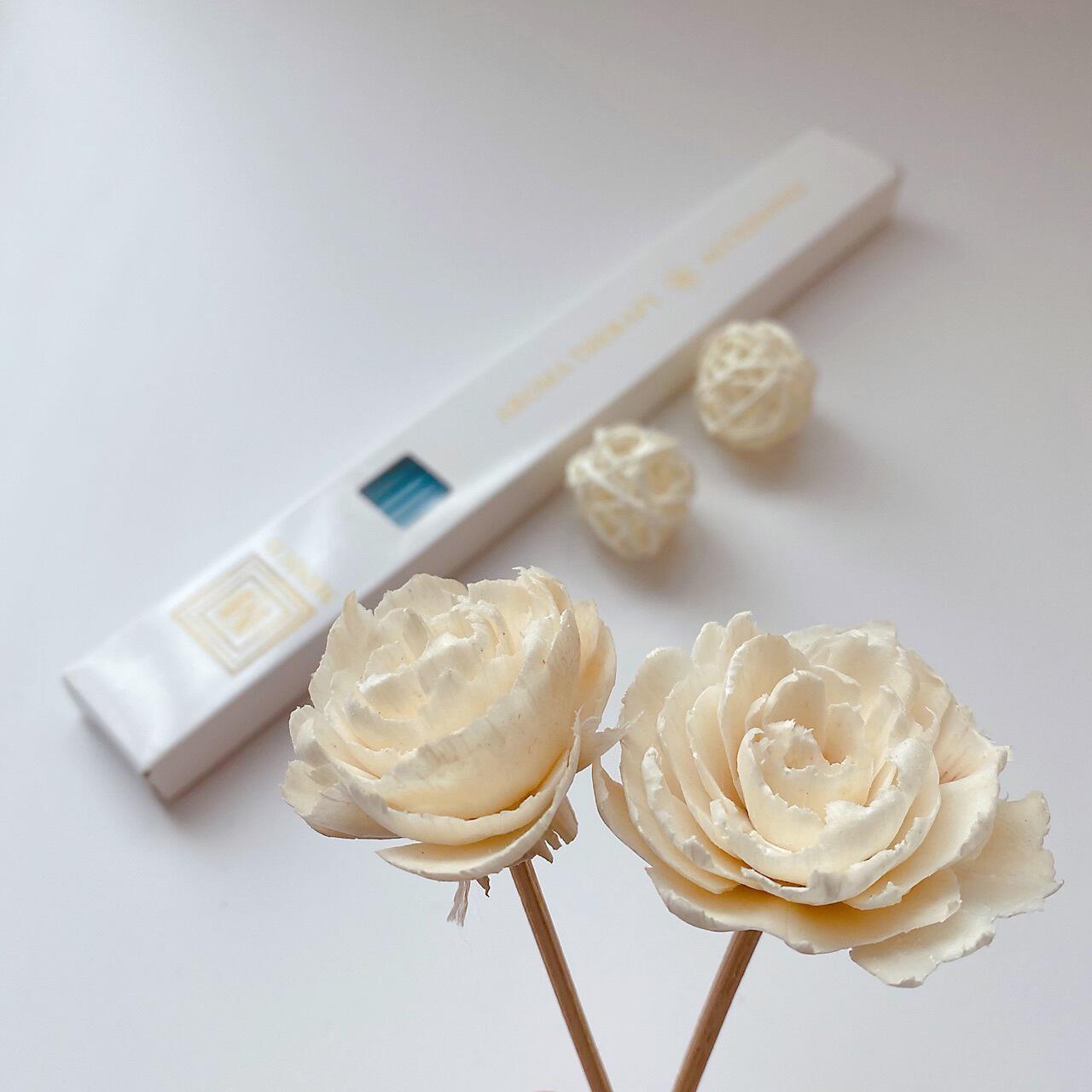 香薰藤条纤维棒干花套装4.5白色通草花扩香家居摆件无火香薰花束