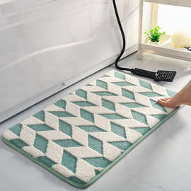 舒棉绒提花地垫入户门耐脏浴室家用卫生间吸水地垫厕所防滑脚垫