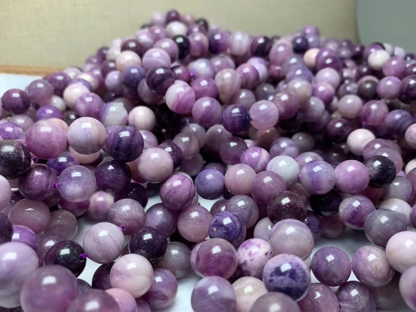 日本天然新矿高等级苏萤石手链紫色苏莹石单圈手串舒俱来伴生矿时