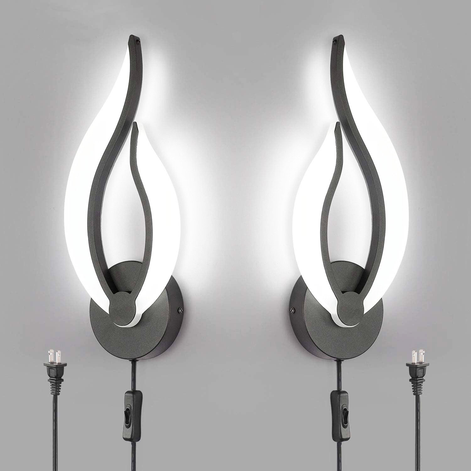 简约led壁灯卧室床头灯 酒店过道玄关楼梯电视背景墙牛角壁灯批发