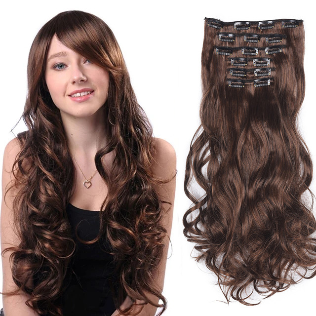 假发欧美女士补发块长款卷发接发片六件套假发片厂家现货批发