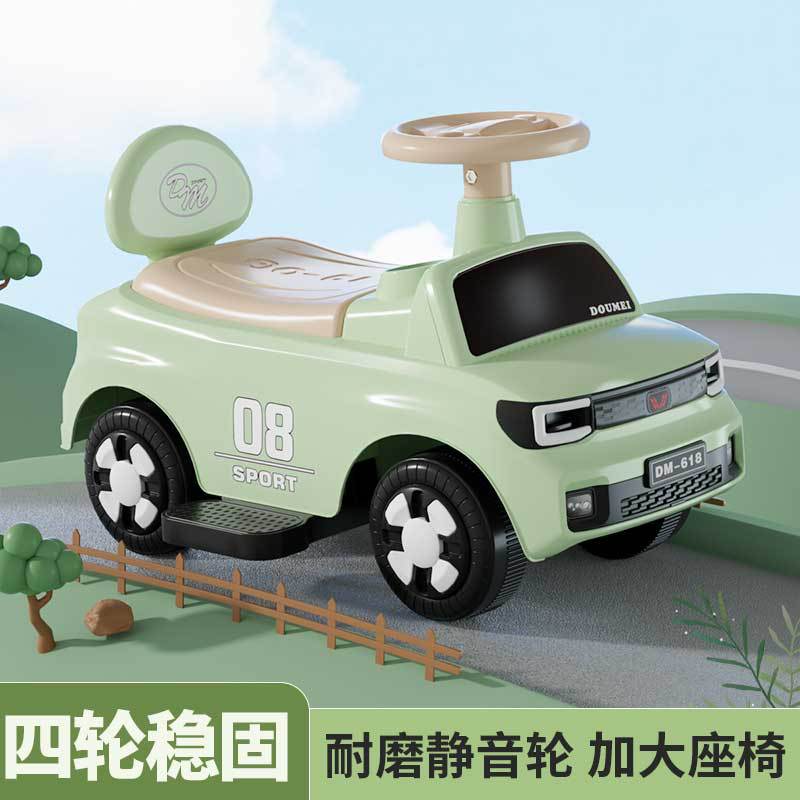 Children's Four-Wheel Scooter Pedal-Free 1-3-Year-Old Boys and Girls Balance Car with Light Music Luge Stroller