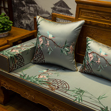 J64P中式沙发垫红木家具坐垫实木椅垫风古典刺绣罗汉床五件套