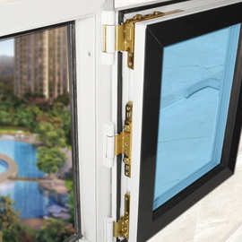 老式隐藏塑钢窗户合页塑钢门窗角部铰链平开窗合叶内外开门配件