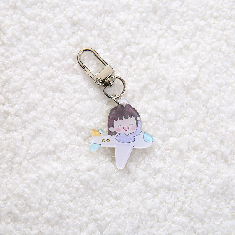 New Cute Acrylic Keychain Cartoon Girl Partysu Bag Decorative Pendant Girl Heart Key Accessories