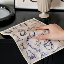 吸水竹纤维抹布厨房专用可挂不易沾油不易掉毛洗碗布百洁布洗碗巾