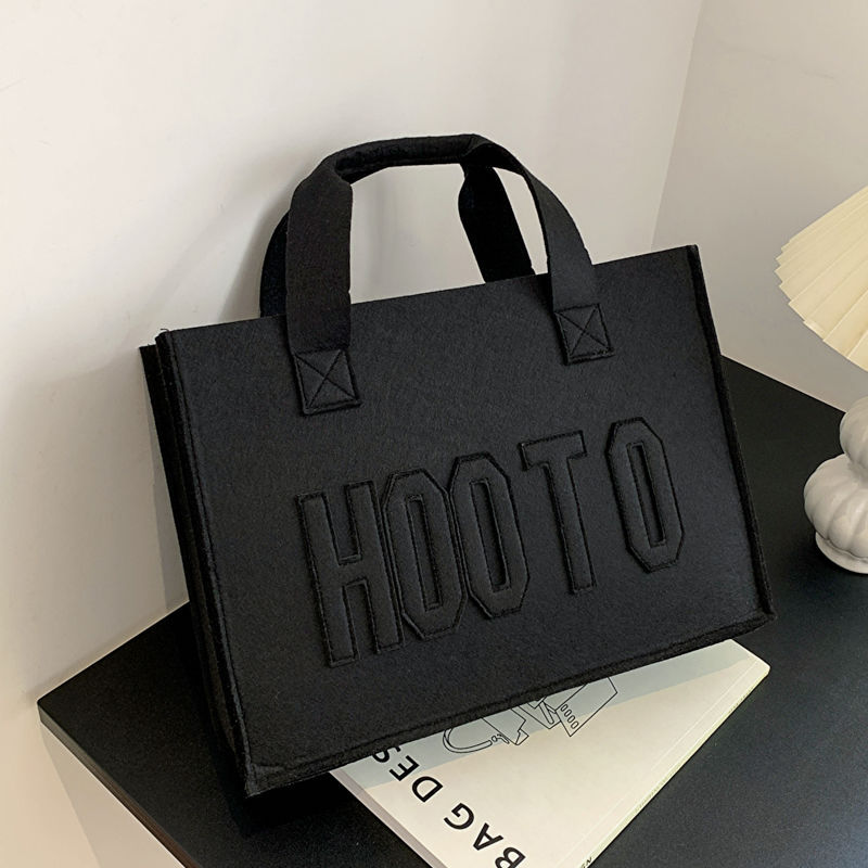 2023ins Style Korean Style Large Capacity Bag Portable Felt Bag Tote Bag Commuter Shopping Bag Student Substitute Bag