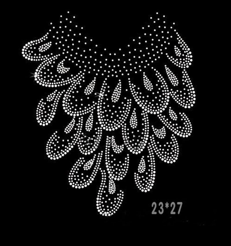 服装辅料烫图服装装饰辅料贴片毛衣领子烫钻羊毛衫烫钻图案批发